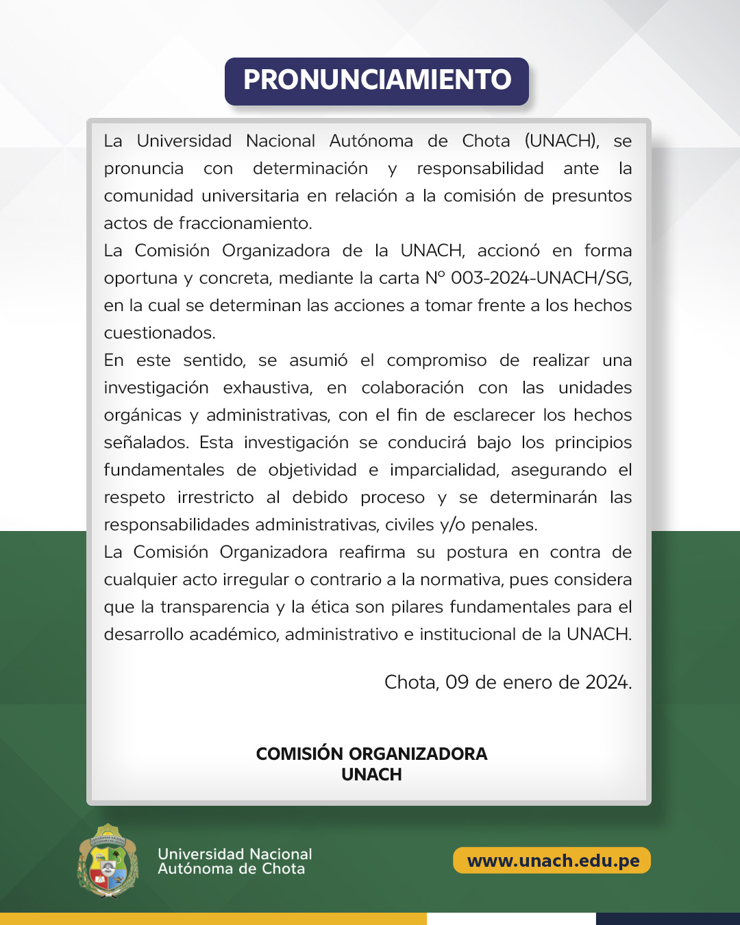 PRONUNCIAMIENTO